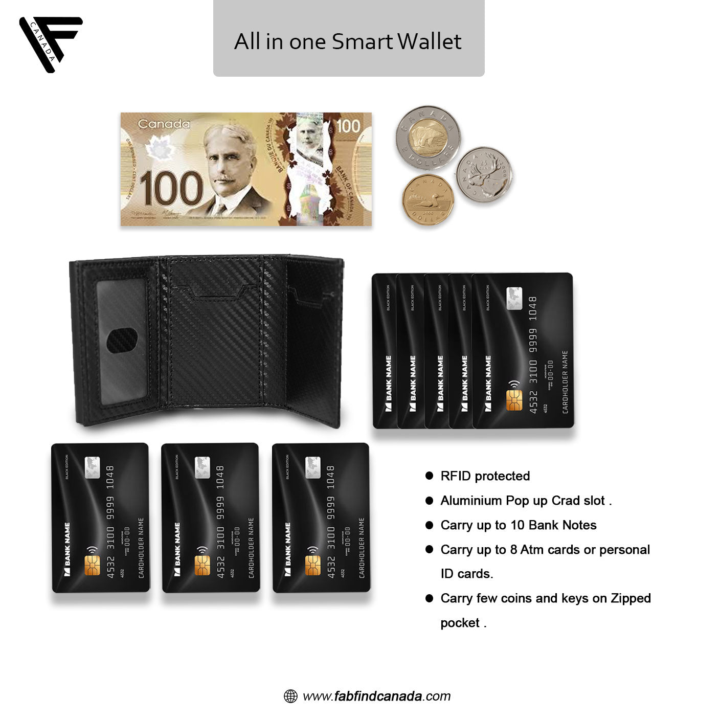 Carbon Wallet ( Micro fiber leather )