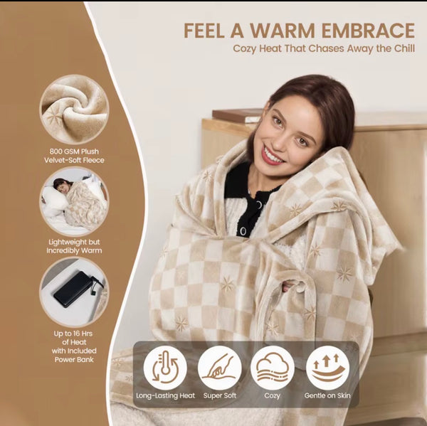 CozyWrap Cordless Heated Wearable Blanket