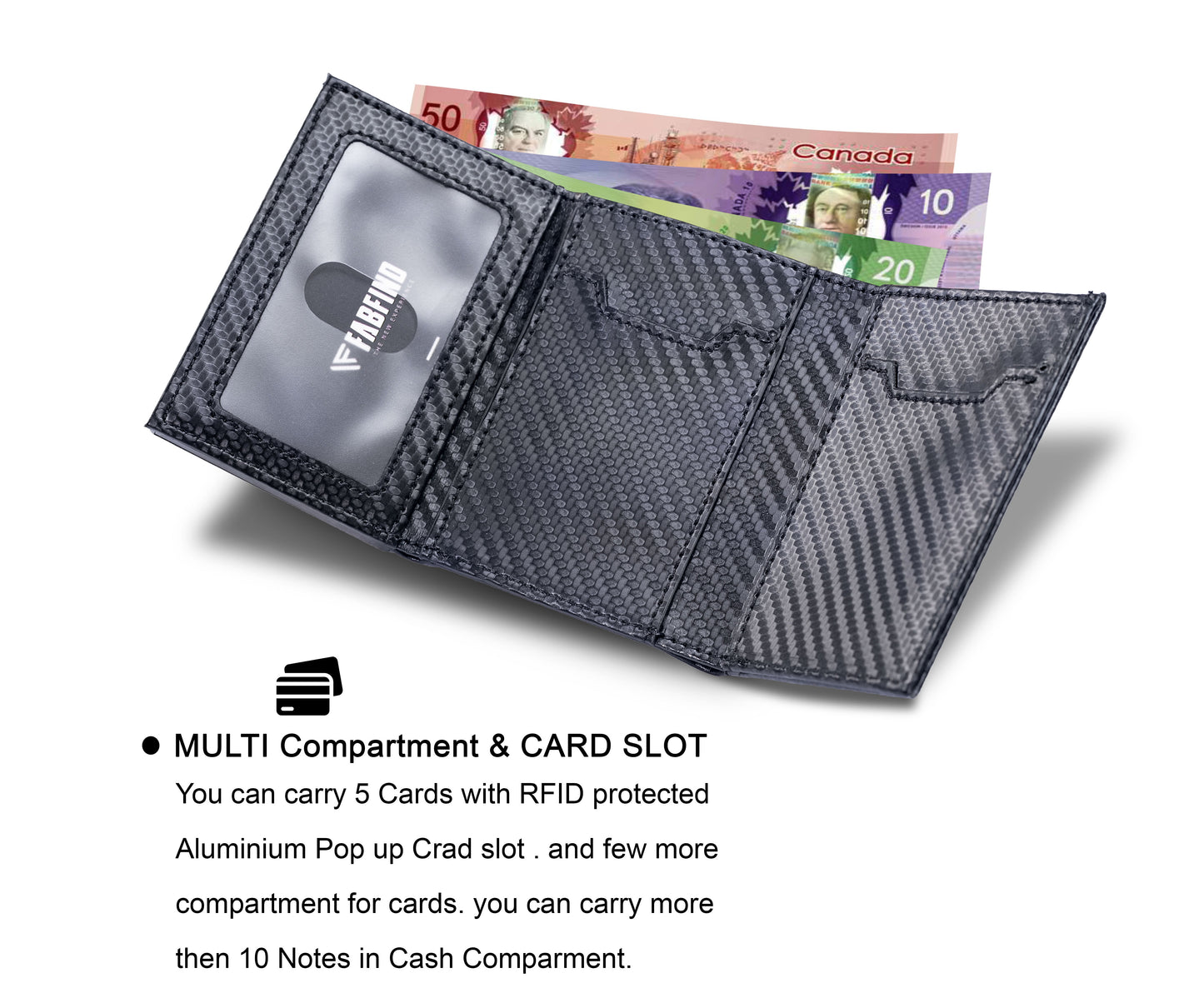 Carbon Wallet ( Micro fiber leather )
